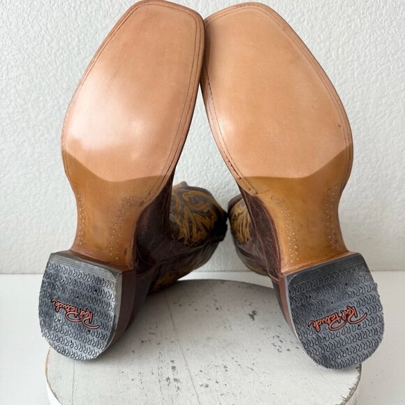 NEW Rod Patrick Mens Cowboy Boots 15.5AAA Perro Loco Brown Square Toe Western - Picture 8 of 11